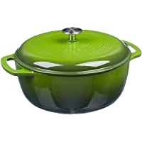 AmazonBasics – Horno holandés de hierro fundido esmaltado- con tapa- 7 L- Verde